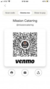 Mission Catering Venmo